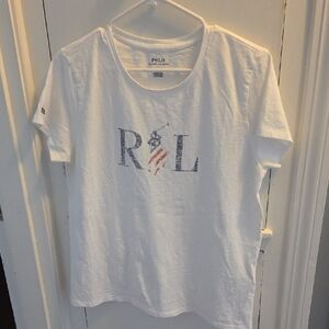 Polo by Ralph Lauren White Tee with Blue and Red Logo